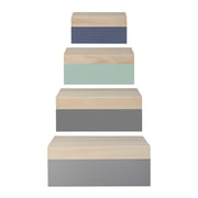 Bloomingville - Houten opbergboxen (set van 4)