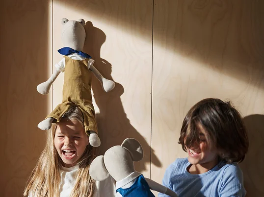 Speelgoed voor kinderen en volwassenen - dit zijn decoratieve figuren, knuffels, hobbelpaarden, zitkussens, enz.