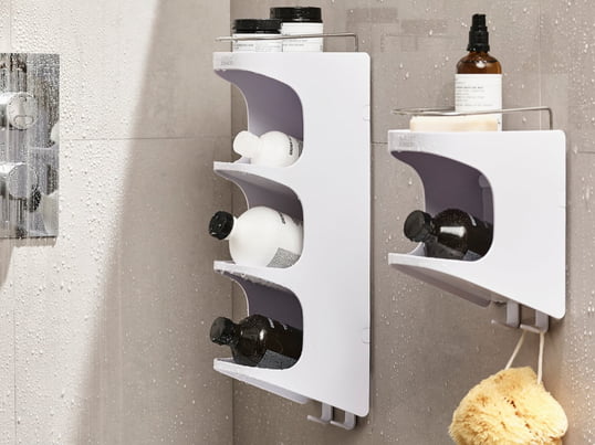 Het compacte, vrij slanke ontwerp van de plank biedt de perfecte optie voor het opbergen van zeep, shampooflessen en co. De praktische ophanghaak kan optimaal worden gebruikt voor sponzen en scheermesjes.