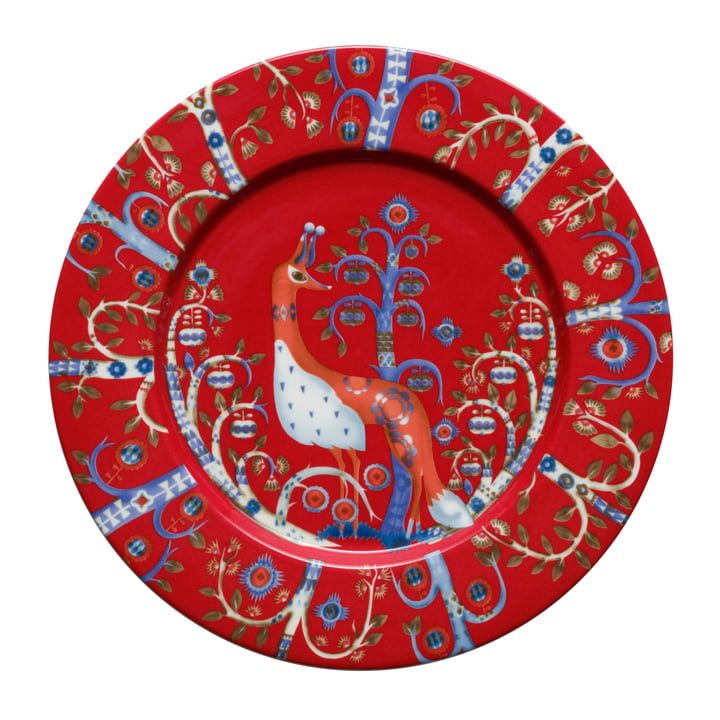 Taika rood - platte plaat (ø 22cm)