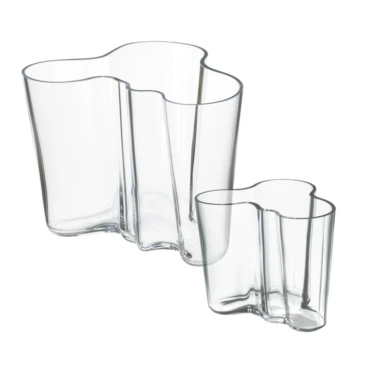 Aalto vaasenset 160 + 95 mm van Iittala in transparant