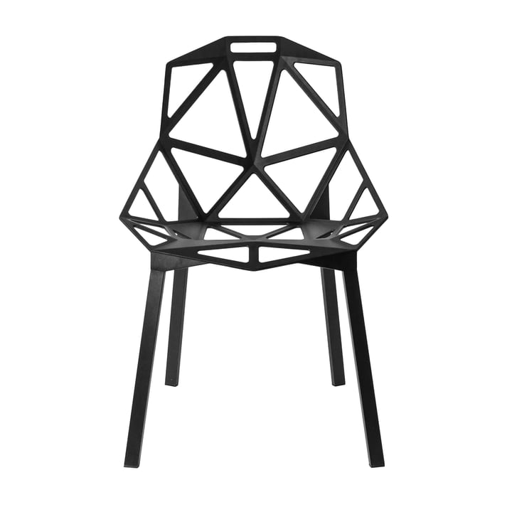 Chair One Stapelstoel van Magis in geanodiseerd aluminium zwart / zwart