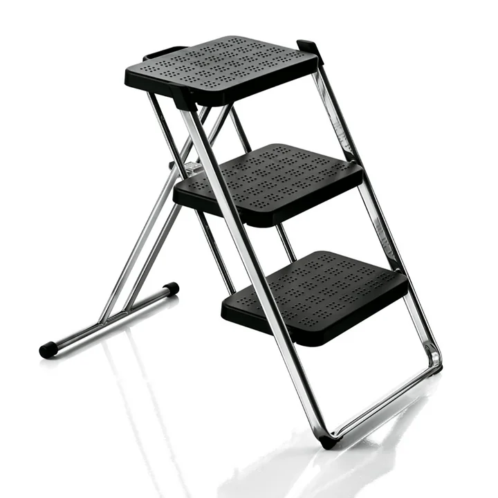 Nuovastep Stepladder - verchroomd, zwart