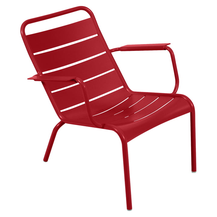 Luxembourg diepe fauteuil van Fermob in klaproosrood
