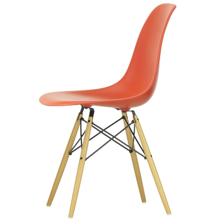 Vitra - Eames Plastic Side Chair DSW, rood