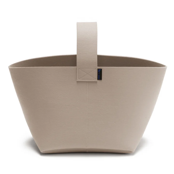 Hey Sign Brandhouten mand met handvat - steen