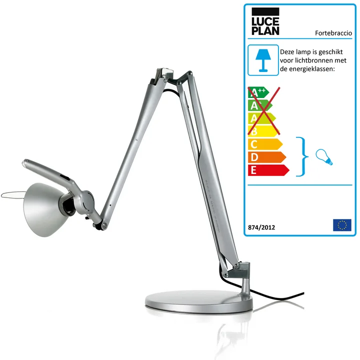 Fortebraccio D33N.60 bureaulamp van Luceplan in metaal