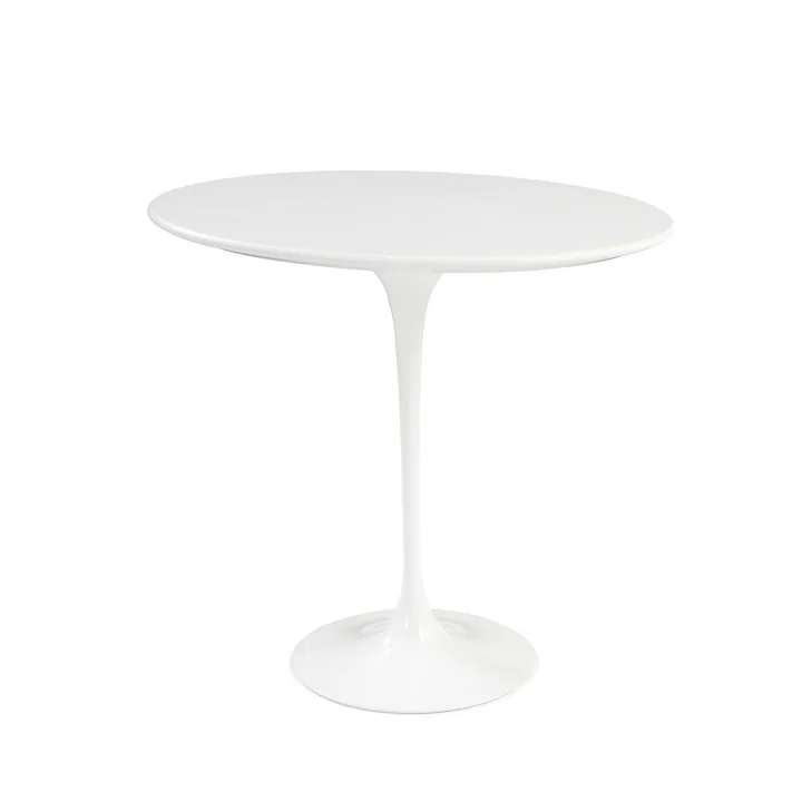 Knoll - Saarinen Tulip Bijzettafel rond, laminaat wit / wit