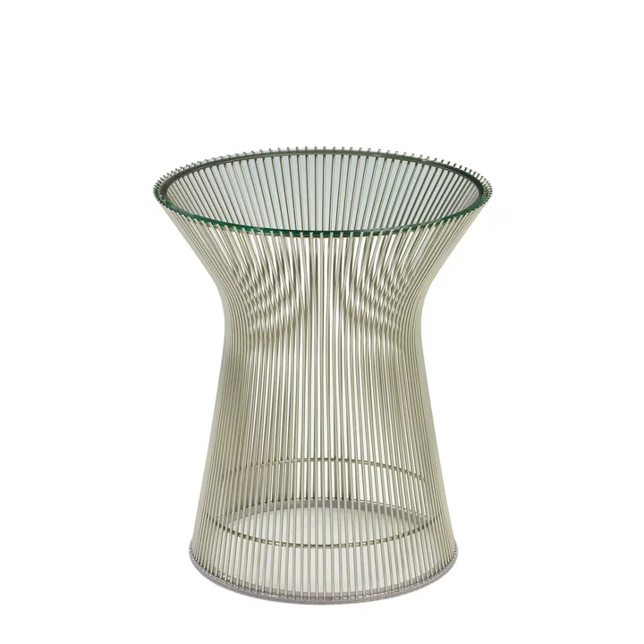 Knoll - Platner bijzettafel - nikkel gepolijst / kristalglas