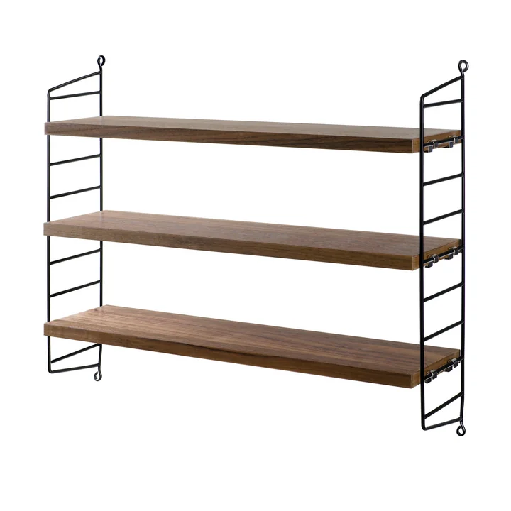 Pocket String uit in walnoot / zwart