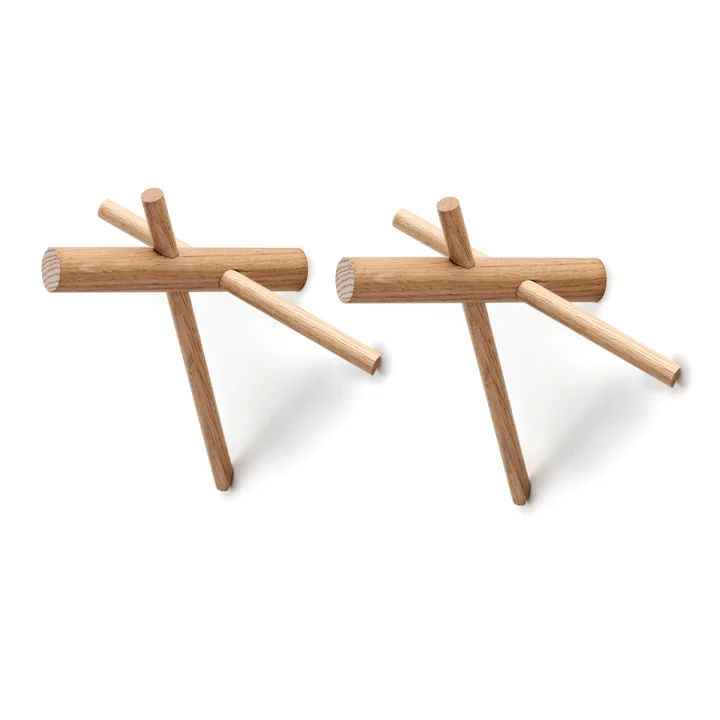 Normann Copenhagen - Sticks Haak, natuurlijk, set van 2