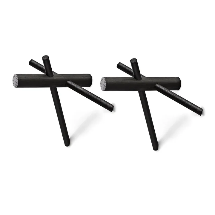 Normann Copenhagen - Sticks Haak, zwart - Set van 2