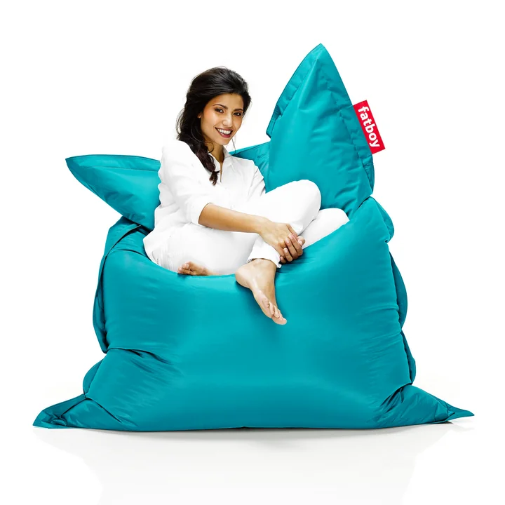 Beanbag Original - Situatie vrouw op zitzak, turquoise door Fatboy