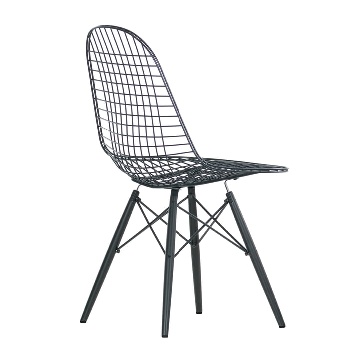 Vitra - Wire Chair DKW, zwart esdoorn - schuine achterkant