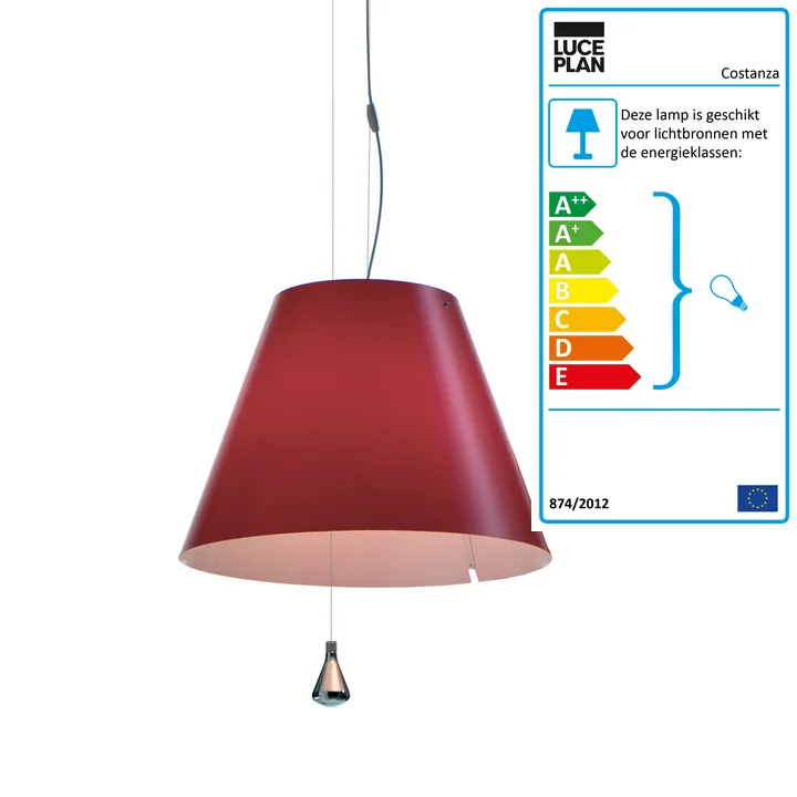 Luceplan - Costanza hanglamp, rood