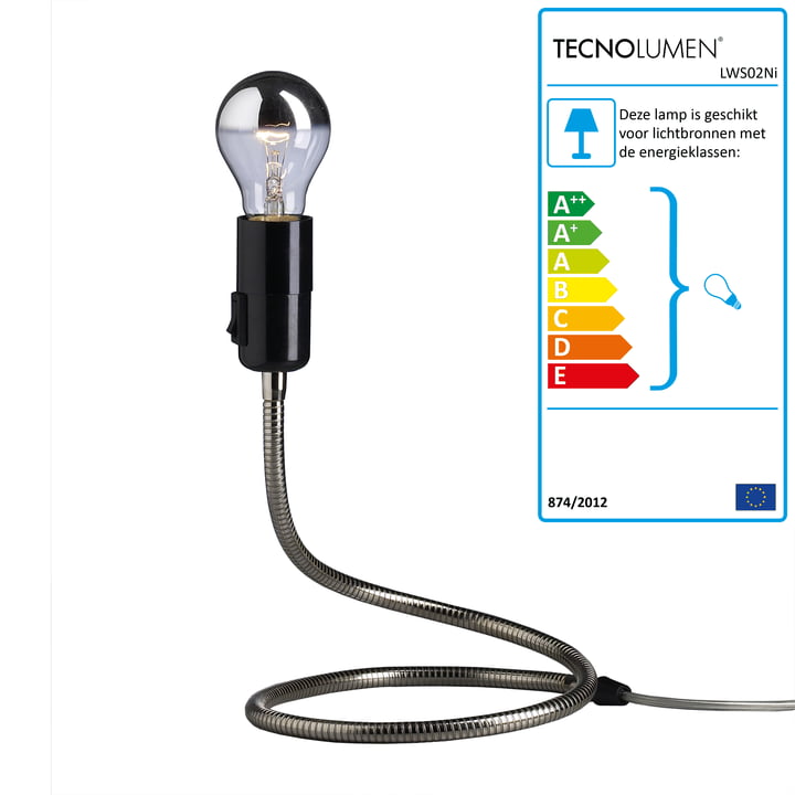 Tecnolumen - Lichtworm tafellamp, vernikkeld