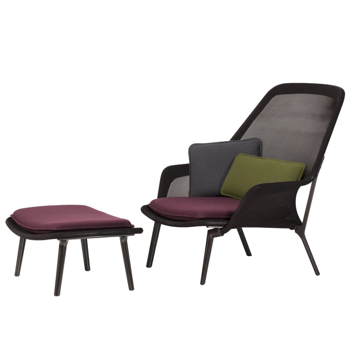 Vitra - langzame stoel ?&Ottomaanse, chocolade, bruin