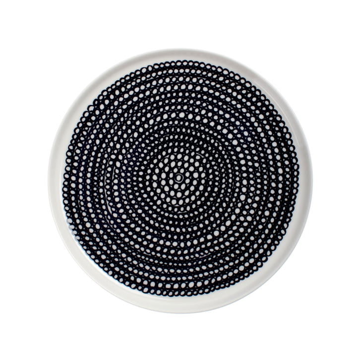 Oiva Räsymatto Bord Ø 20 cm van Marimekko in wit / zwart
