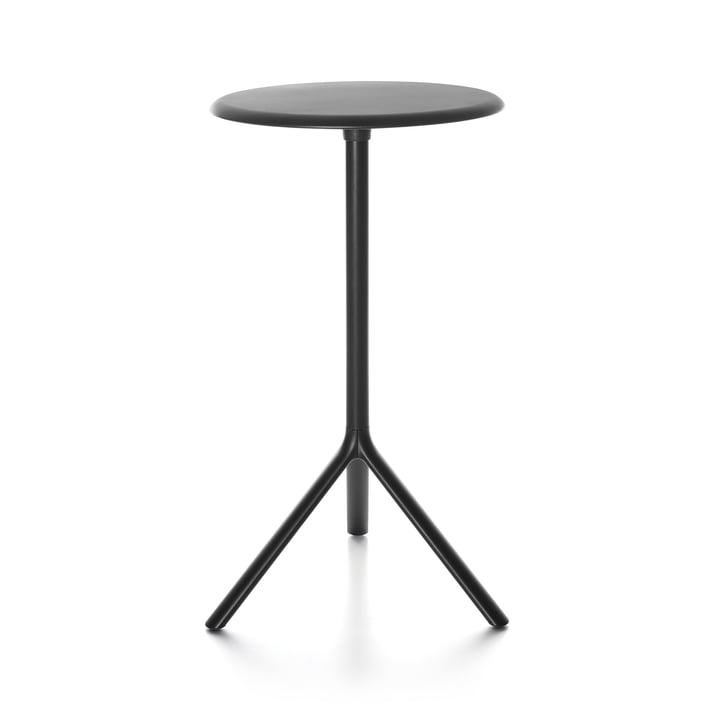 Plank - Miura tafel, hoogte 109 cm, metalen tafelblad, zwart