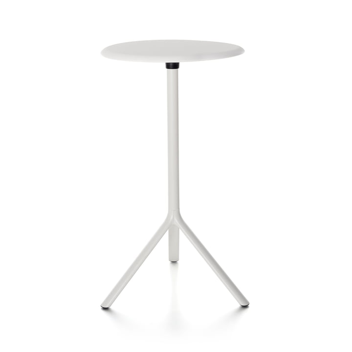 Plank - Miura tafel, hoogte 109 cm, metalen tafelblad, wit