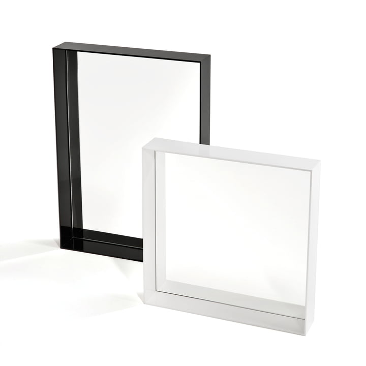 Only Me Mirror, zwart 50 x 70 cm, wit 50 x 50 cm by Kartell