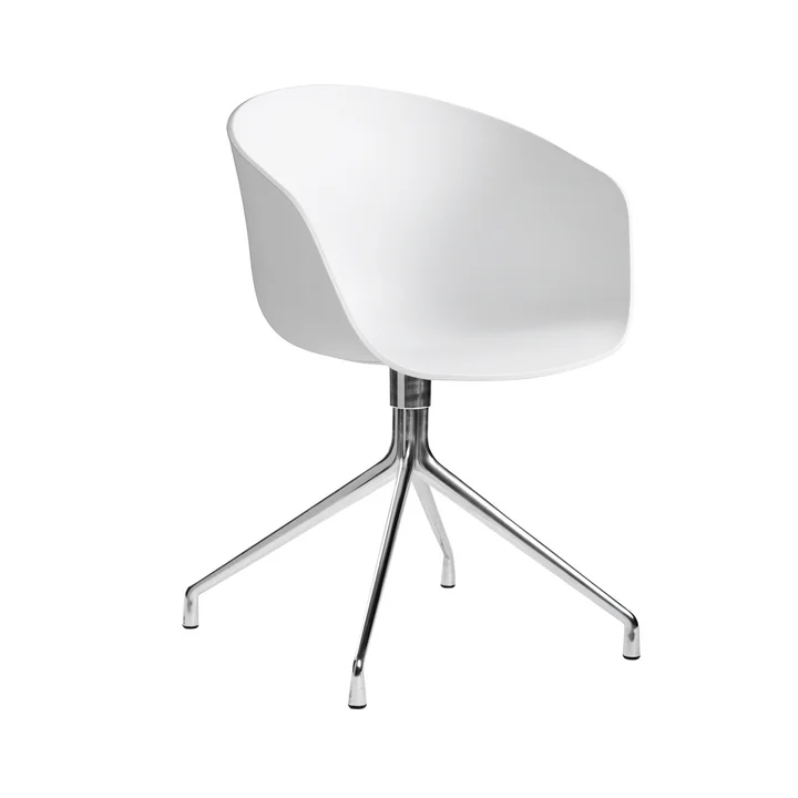 About A Chair HAY AAC 20 uit in gepolijst aluminium / wit