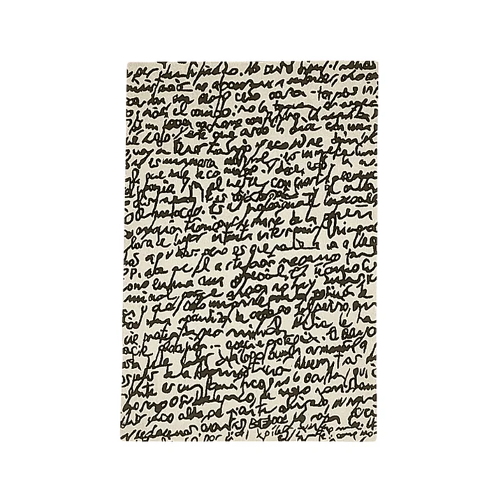nanimarquina - Zwart op wit tapijt "Manuscrit" 170x240 cm