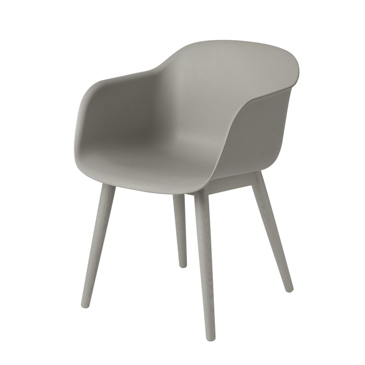 Fiber Chair Wood Base van Muuto grijs