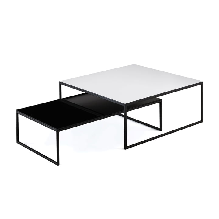 Minder H 15/2 salontafel van Hans Hansen in wit en zwart