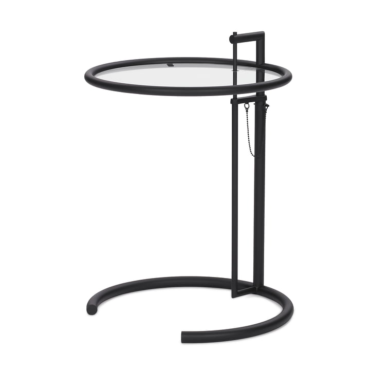 ClassiCon - Verstelbare tafel E1027, zwart / kristalglas