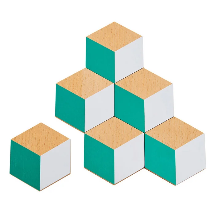 Areaware - Tafeltegels, groen/grijs (set van 6)