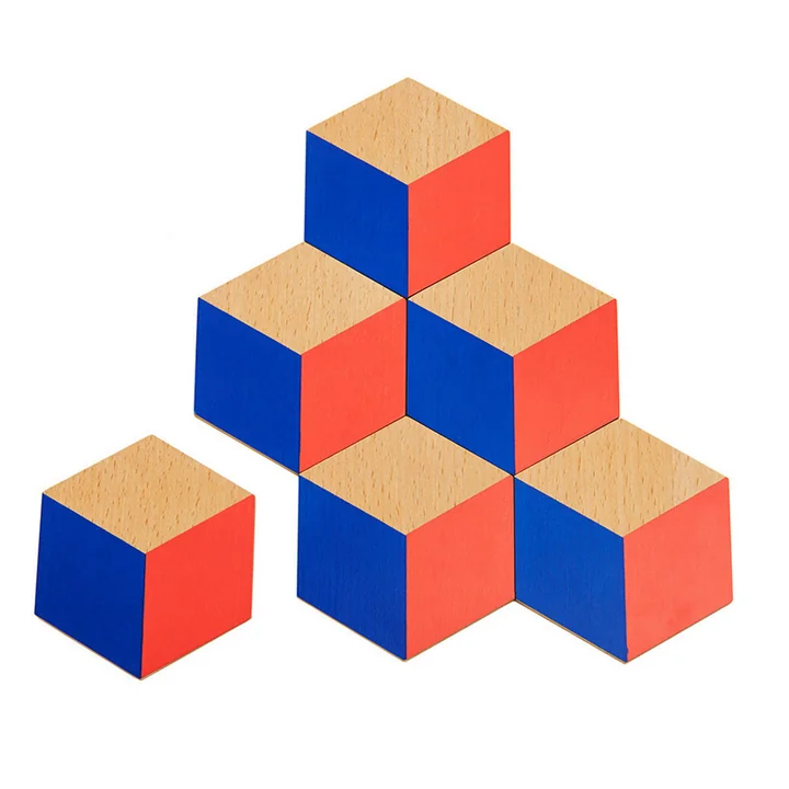 Areaware - Tafeltegels, rood/blauw (set van 6)