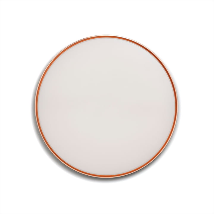 Flos - Clara Wall en Plafondlamp LED, wit met decoratieve koperen ring