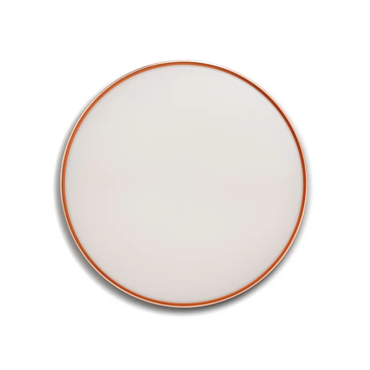 Flos - Clara Wall en Plafondlamp LED, wit met decoratieve koperen ring