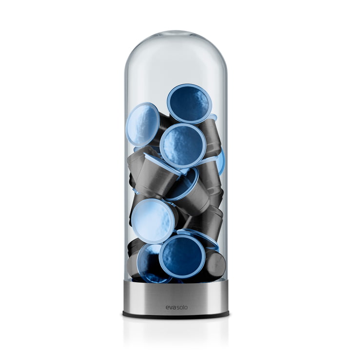 Eva Solo - Koffiecapsule Dispenser, staand met blauwe capsules