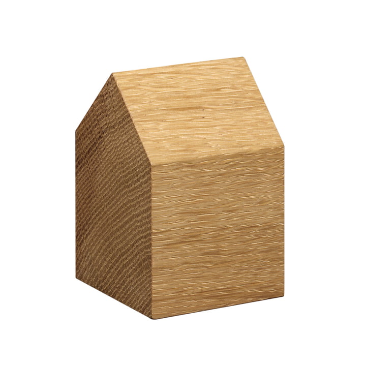 e15 - AC10 Huisgewicht van eikenhout met klein zadeldakje