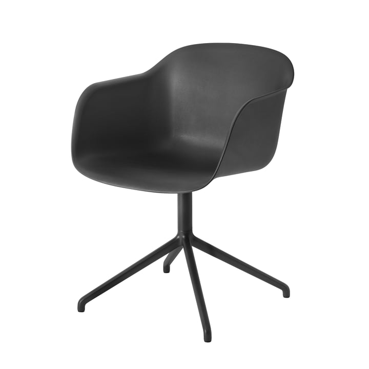 Fiber Chair Swivel Base van Muuto in het zwart