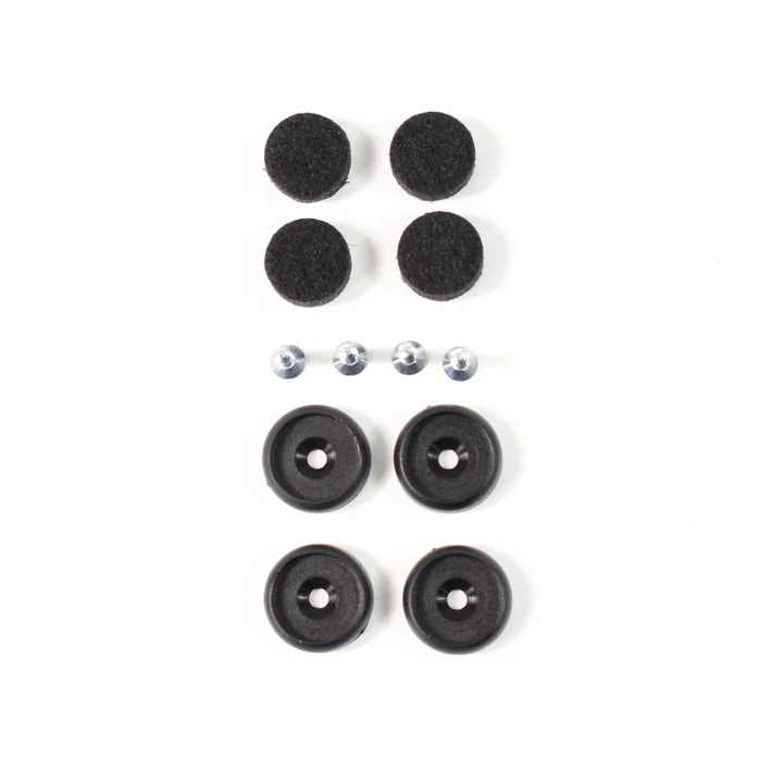 Vilten glijderset voor kunststof stoel DSW / DAW set van 4 van Vitra in zwart/zwart