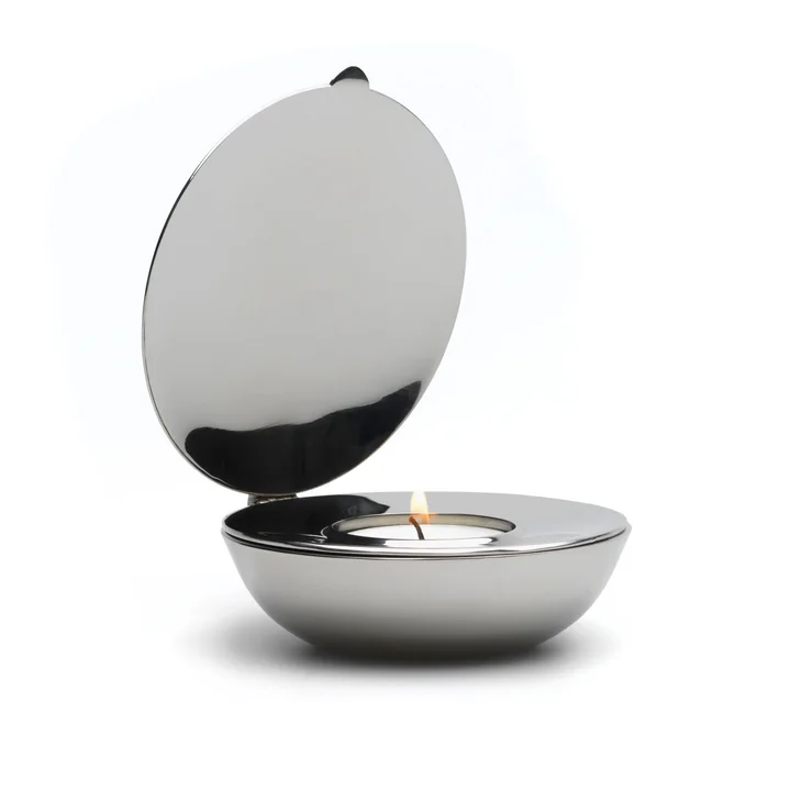 Design House Stockholm - Shell Tealight Houder in nikkel/chroom