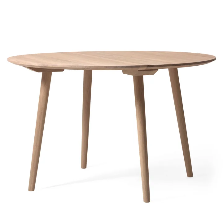 Tussen tafel SK4 Ø 120 cm van &Traditioneel in geolied wit eikenhout