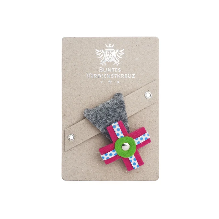 uit doos - kleurige insigne voor verdienste, grijs/roze