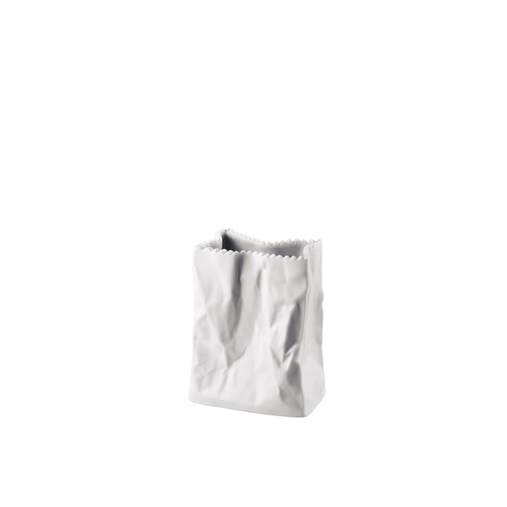 Rosenthal - Papieren zak vaas, 10 cm, wit mat gepolijst