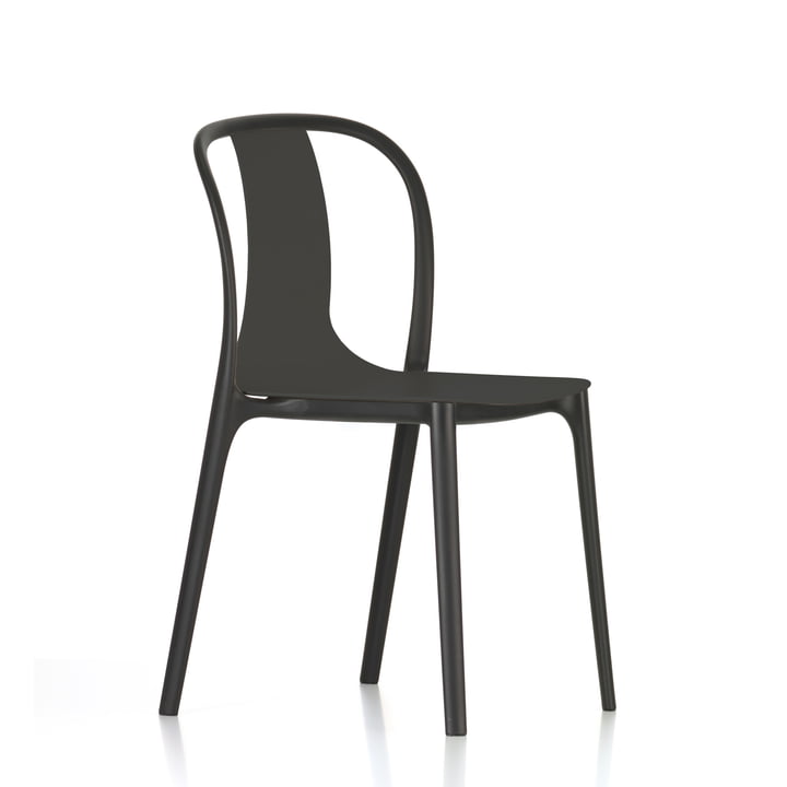 Belleville Chair Kunststof van Vitra in diep zwart