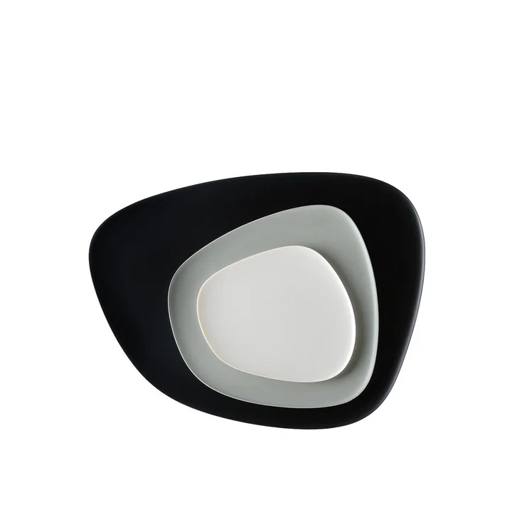 Namasté tray set van Kartell in zwart, grijs en taupe