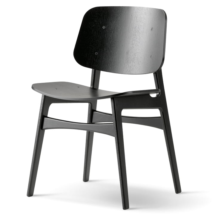 Søborg stoel van Fredericia van zwart gelakt eikenhout