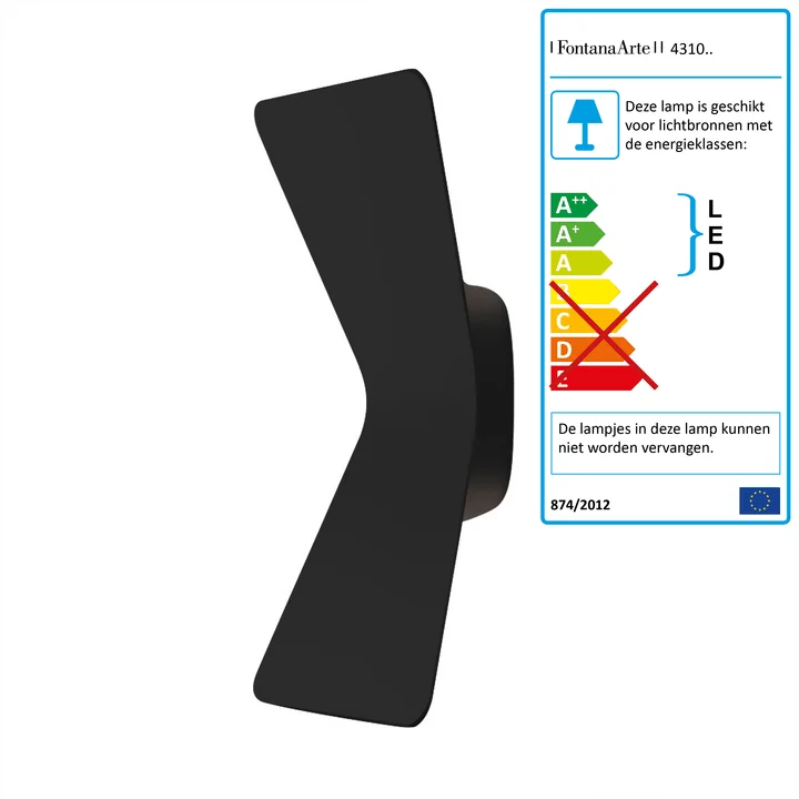 Flex LED-wandlamp van FontanaArte in zwart