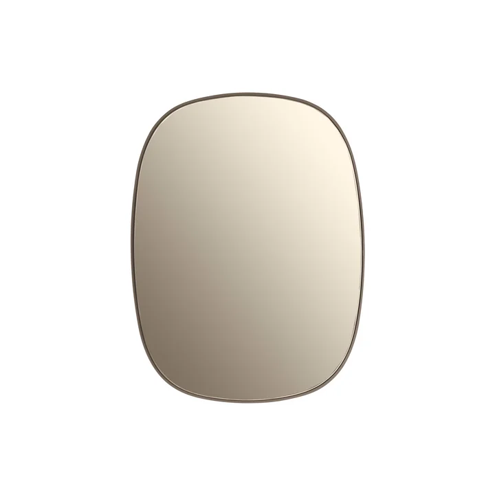 De Framed Mirror , klein in taupe / taupe glas