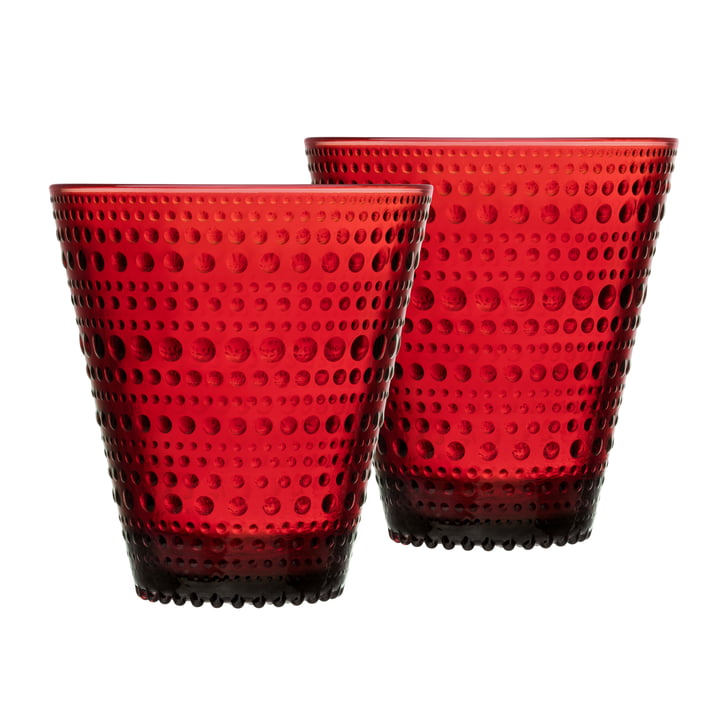 Kastehelmi Drinkglas 30 cl (set van 2) van Iittala in cranberry