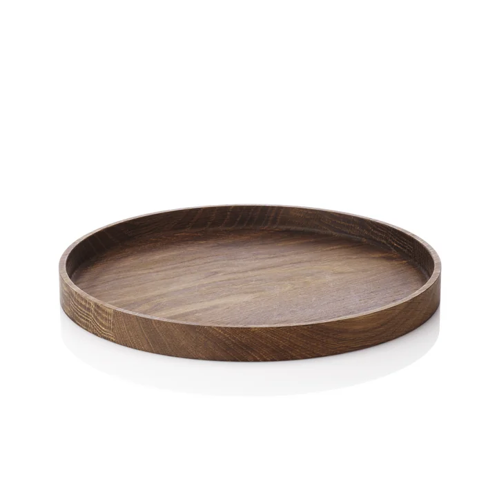 De applicata - Luna Tray dienblad, ∅ 28cm in gerookt eikenhout.