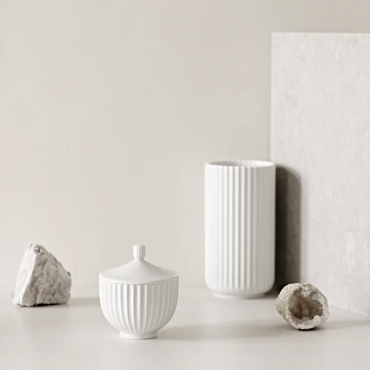 Kom met deksel van Lyngby Porcelæn